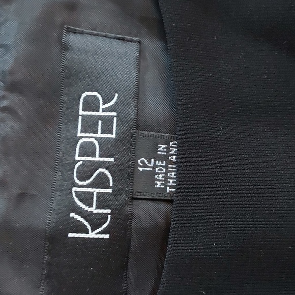 Kasper  Womens Black Chiffon Dress Tank Top Layering Minimalist Neutral Sz.12 - Picture 6 of 7